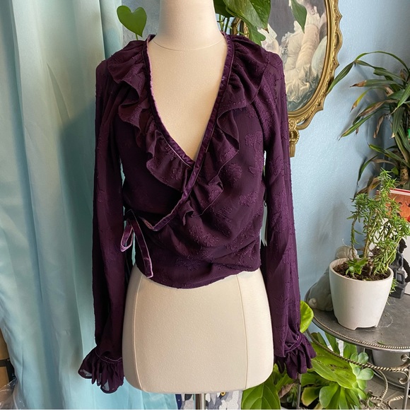 NEW Tularosa Wrap Front Ruffle Blouse Small - Picture 1 of 10